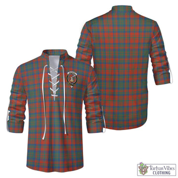 Matheson Ancient Tartan Men's Scottish Traditional Jacobite Ghillie Kilt Shirt with Family Crest