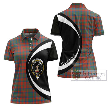 Matheson Ancient Tartan Women's Polo Shirt with Family Crest Circle Style