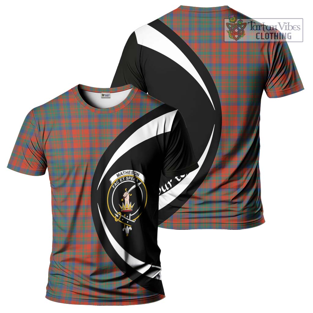 Tartan Vibes Clothing Matheson Ancient Tartan T-Shirt with Family Crest Circle Style