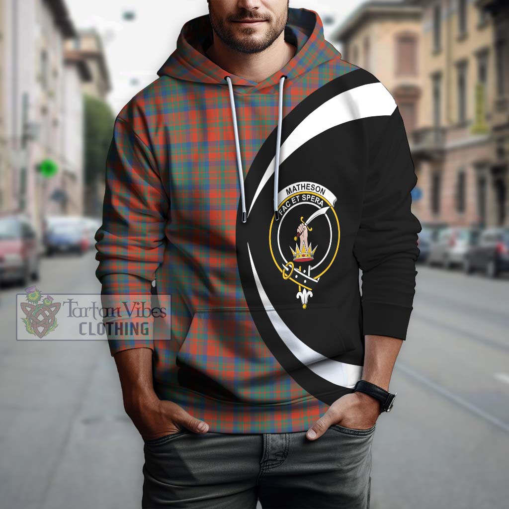 Matheson Ancient Tartan Hoodie with Family Crest Circle Style Zip Hoodie - Tartan Vibes Clothing