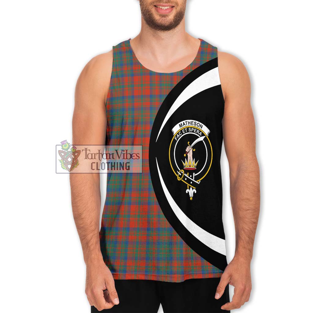 Matheson Ancient Tartan Men's Tank Top with Family Crest Circle Style Men - Tartan Vibes Clothing