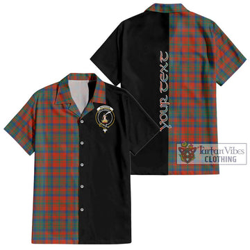 Matheson Ancient Tartan Short Sleeve Button Shirt with Family Crest and Half Of Me Style