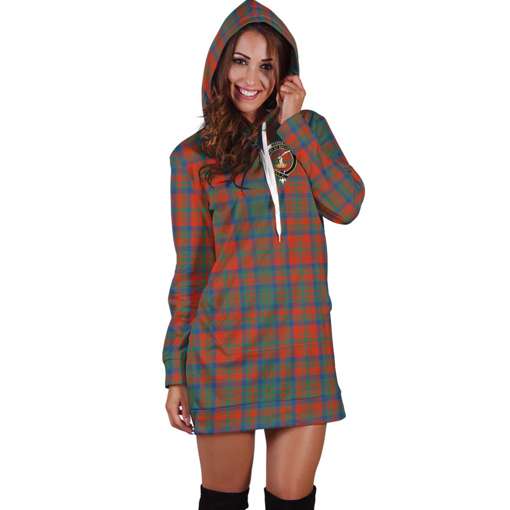 Matheson Ancient Tartan Hoodie Dress with Family Crest - Tartan Vibes Clothing