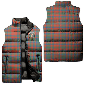 Matheson Ancient Tartan Sleeveless Puffer Jacket with Family Crest