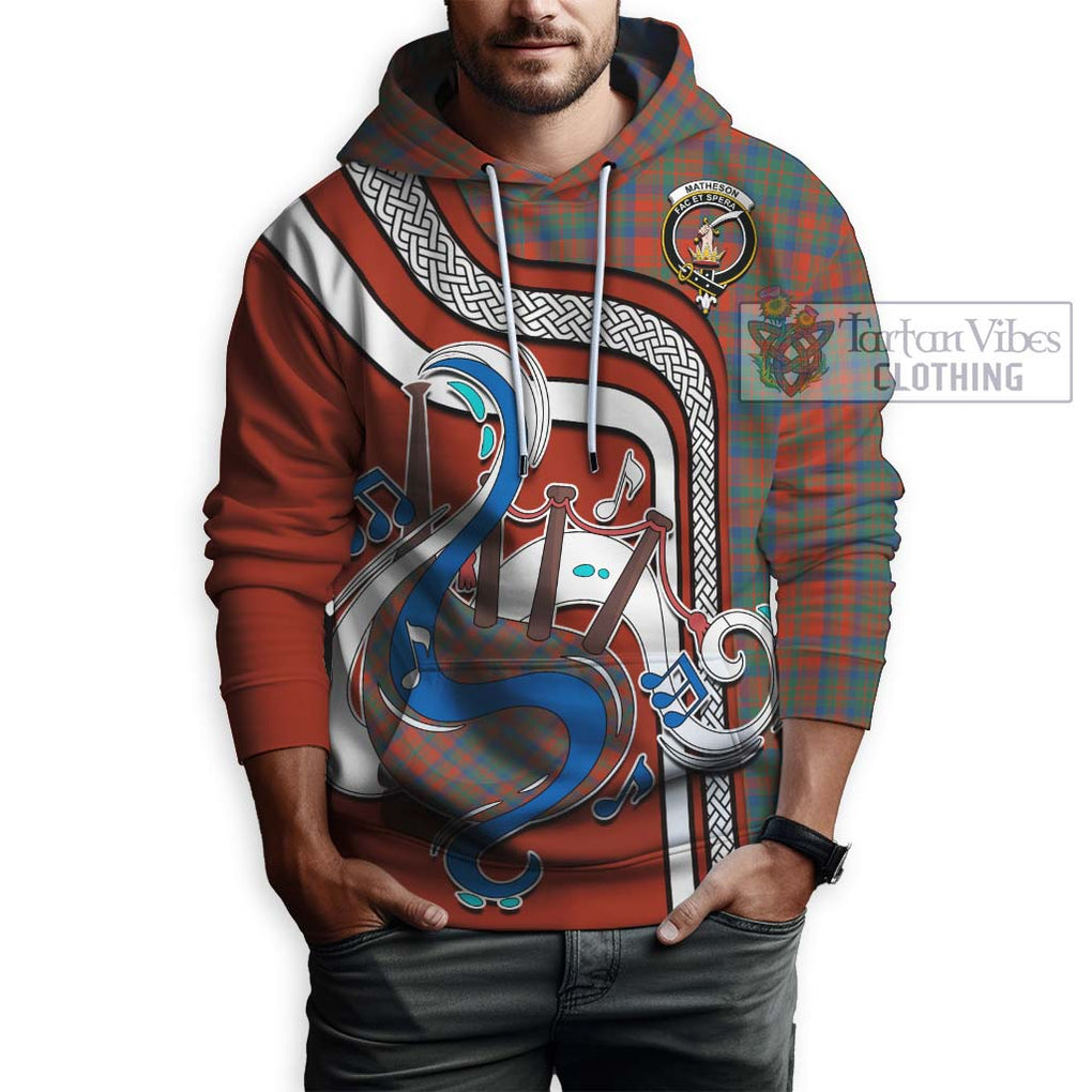 Matheson Ancient Tartan Hoodie with Epic Bagpipe Style Zip Hoodie - Tartanvibesclothing Shop