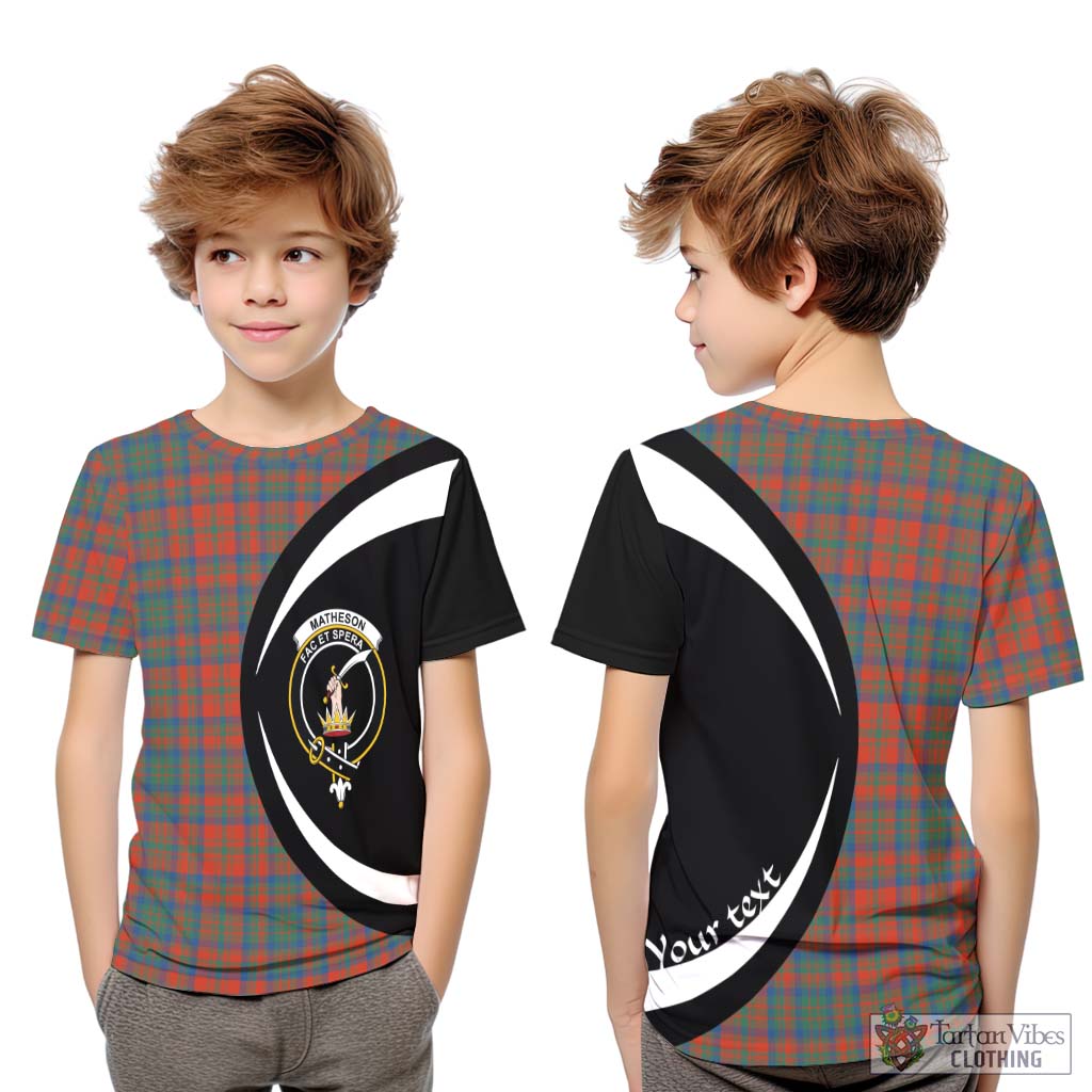 Matheson Ancient Tartan Kid T-Shirt with Family Crest Circle Style Youth XL Size14 - Tartan Vibes Clothing