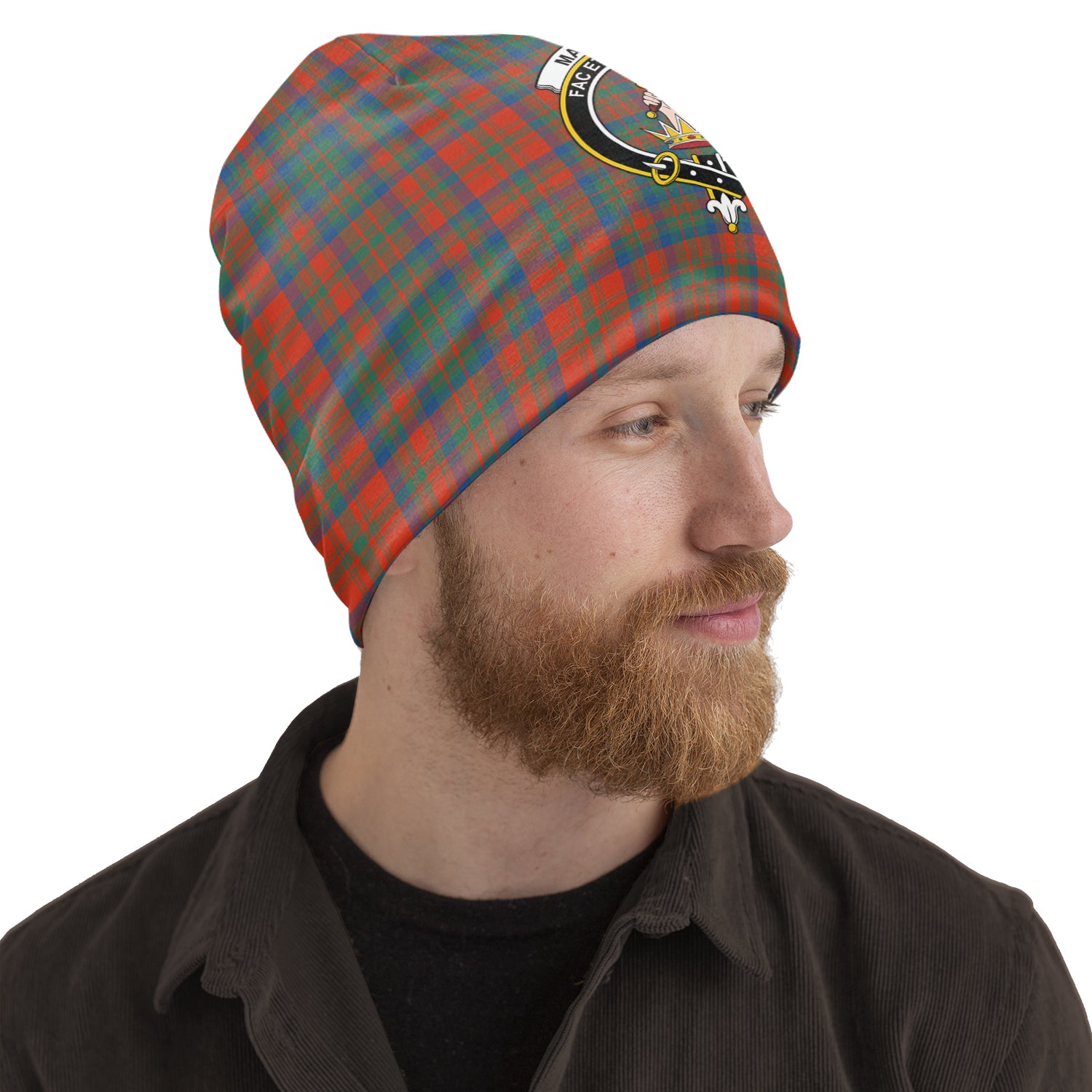 Matheson Ancient Tartan Beanies Hat with Family Crest One Size 10.5*10.2 inches - Tartan Vibes Clothing