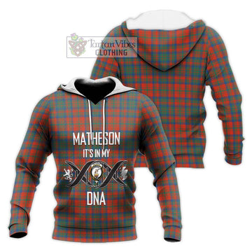 Matheson Ancient Tartan Knitted Hoodie with Family Crest DNA In Me Style