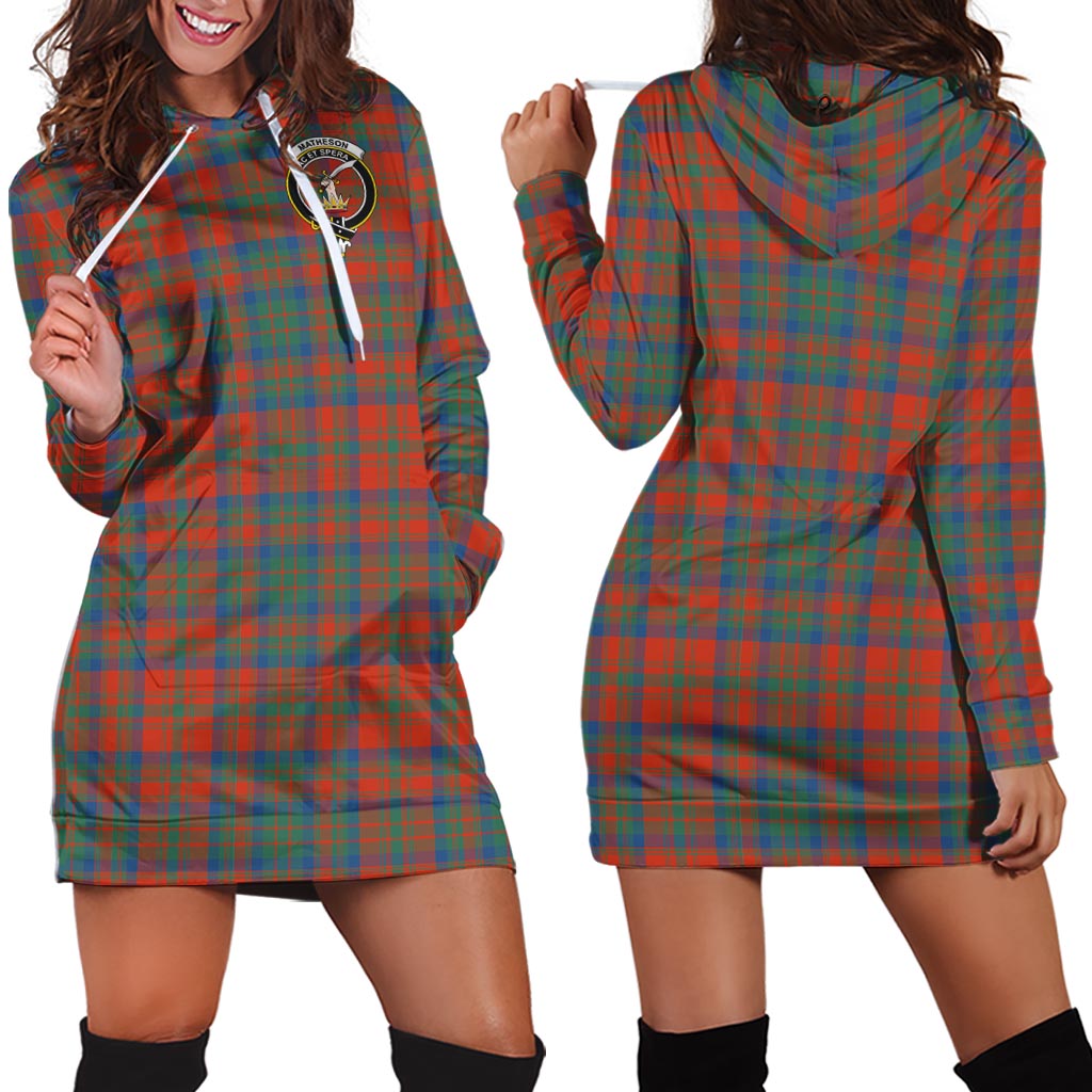 Matheson Ancient Tartan Hoodie Dress with Family Crest - Tartan Vibes Clothing