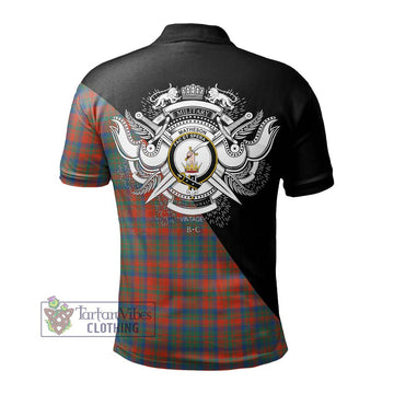 Matheson Ancient Tartan Polo Shirt with Family Crest and Military Logo Style