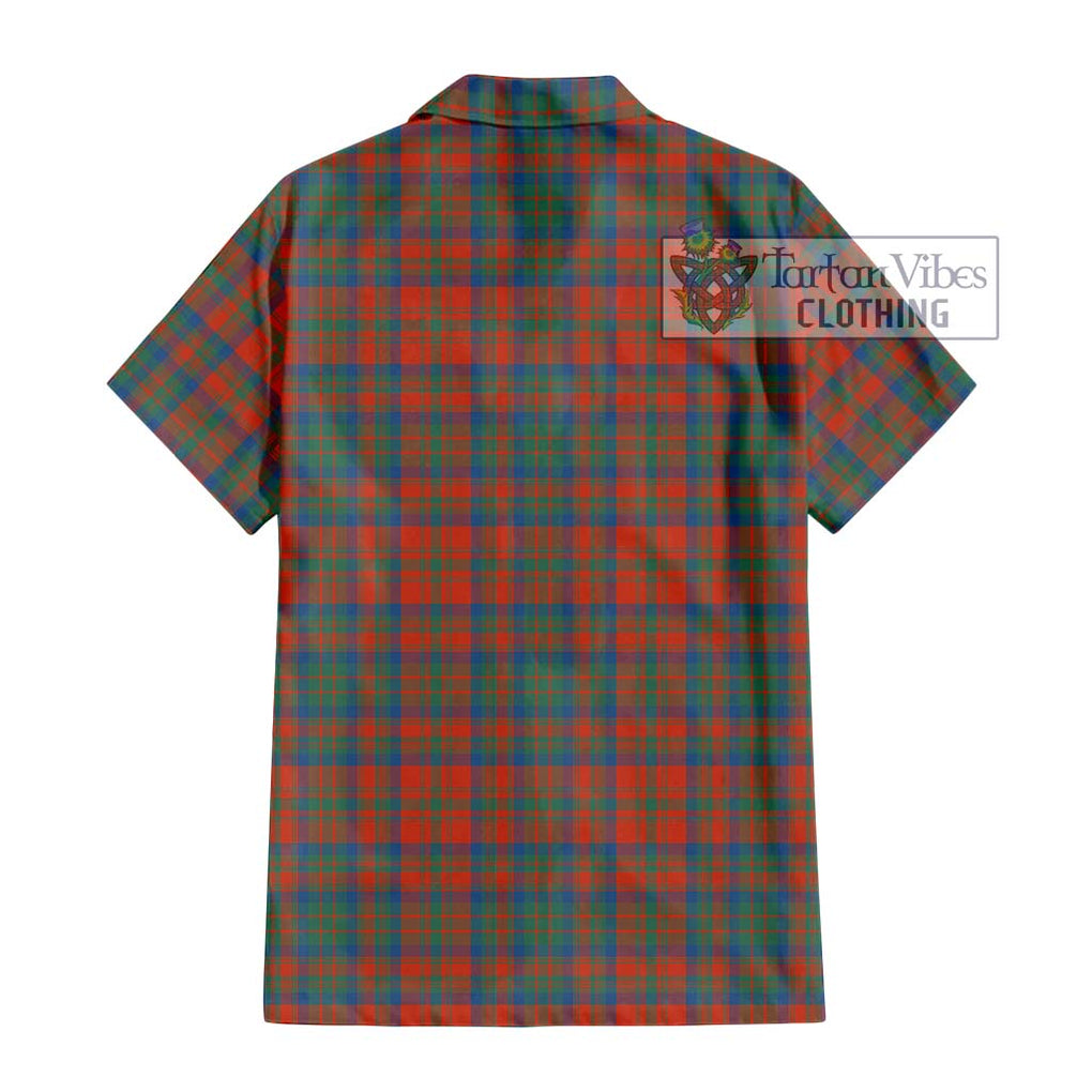 Matheson Ancient Tartan Short Sleeve Button Shirt with Family Crest DNA In Me Style - Tartanvibesclothing Shop