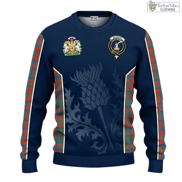 Matheson Ancient Tartan Knitted Sweatshirt with Family Crest and Scottish Thistle Vibes Sport Style