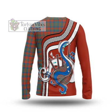 Matheson Ancient Tartan Long Sleeve T-Shirt with Epic Bagpipe Style