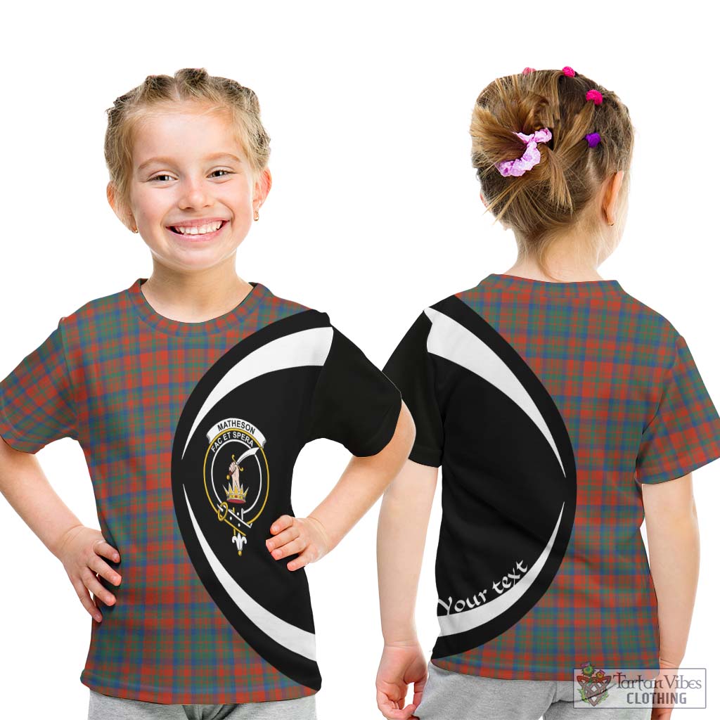 Matheson Ancient Tartan Kid T-Shirt with Family Crest Circle Style - Tartan Vibes Clothing