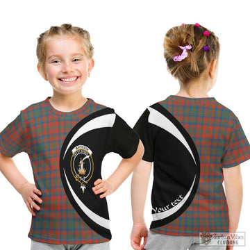 Matheson Ancient Tartan Kid T-Shirt with Family Crest Circle Style