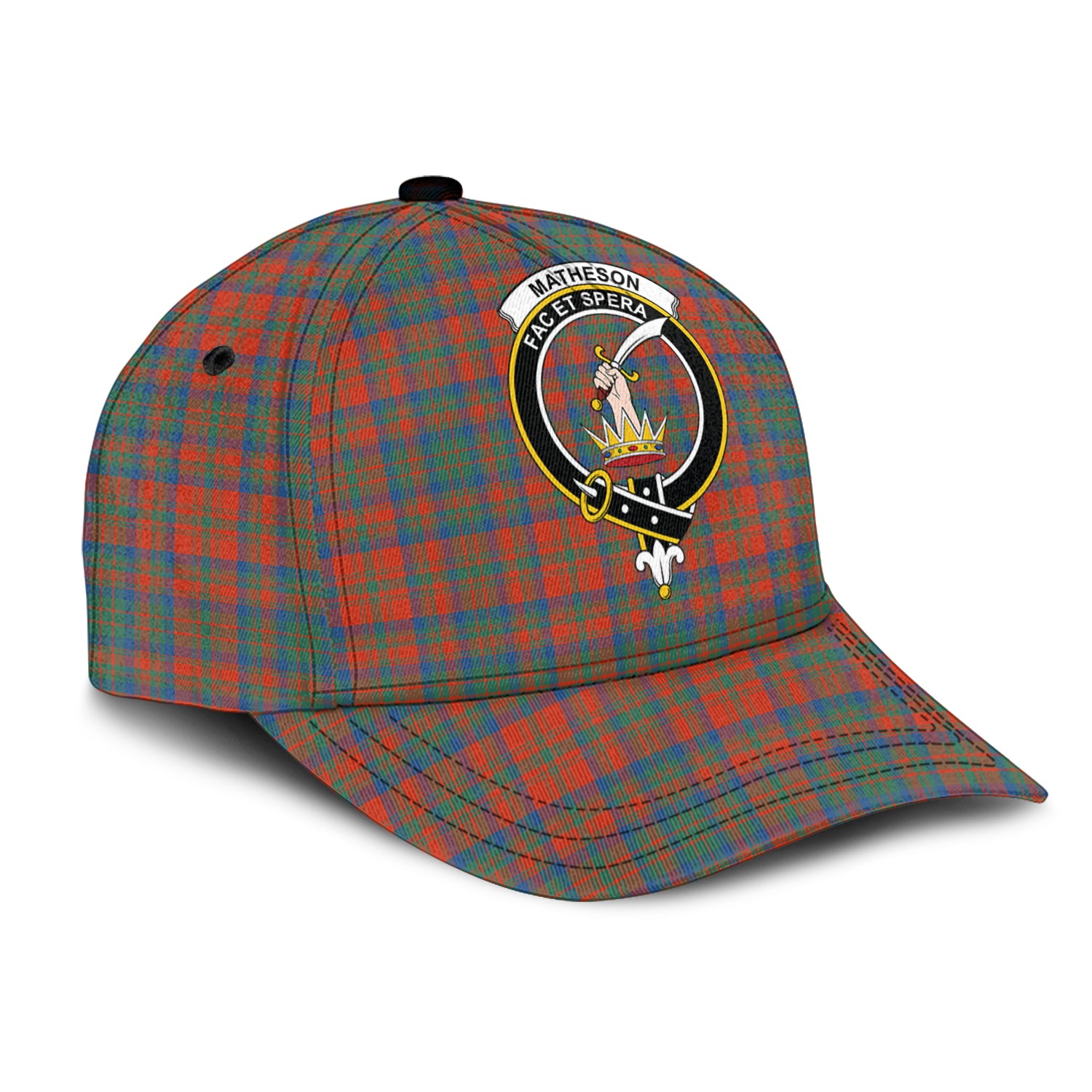 Matheson Ancient Tartan Classic Cap with Family Crest - Tartan Vibes Clothing