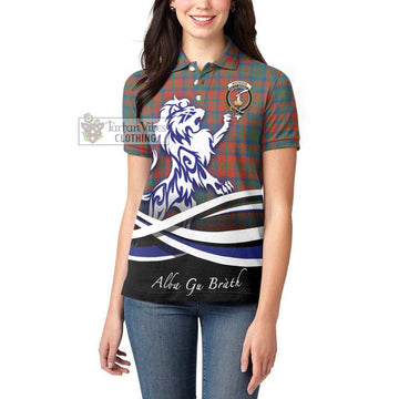 Matheson Ancient Tartan Women's Polo Shirt with Alba Gu Brath Regal Lion Emblem