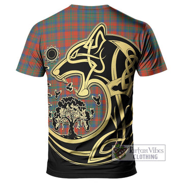 Matheson Ancient Tartan T-Shirt with Family Crest Celtic Wolf Style