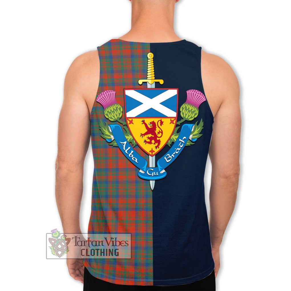 Tartan Vibes Clothing Matheson Ancient Tartan Men's Tank Top with Scottish Lion Royal Arm Half Style