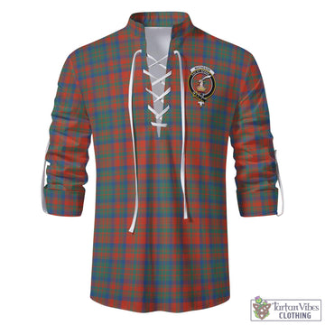 Matheson Ancient Tartan Men's Scottish Traditional Jacobite Ghillie Kilt Shirt with Family Crest