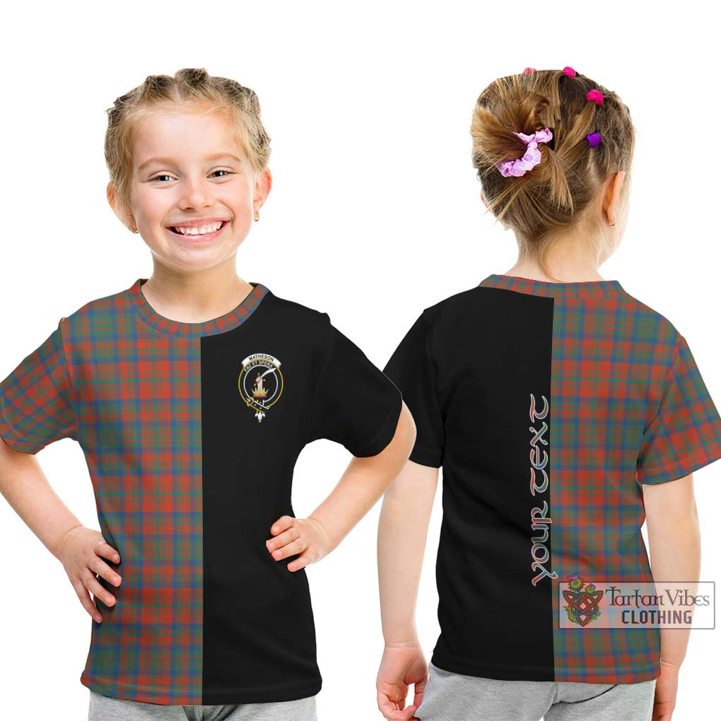 Matheson Ancient Tartan Kid T-Shirt with Family Crest and Half Of Me Style - Tartanvibesclothing Shop