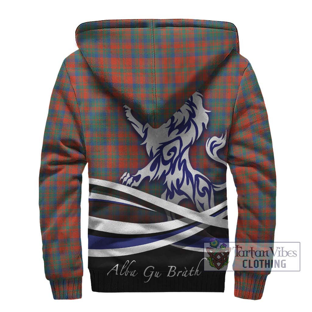 Tartan Vibes Clothing Matheson Ancient Tartan Sherpa Hoodie with Alba Gu Brath Regal Lion Emblem