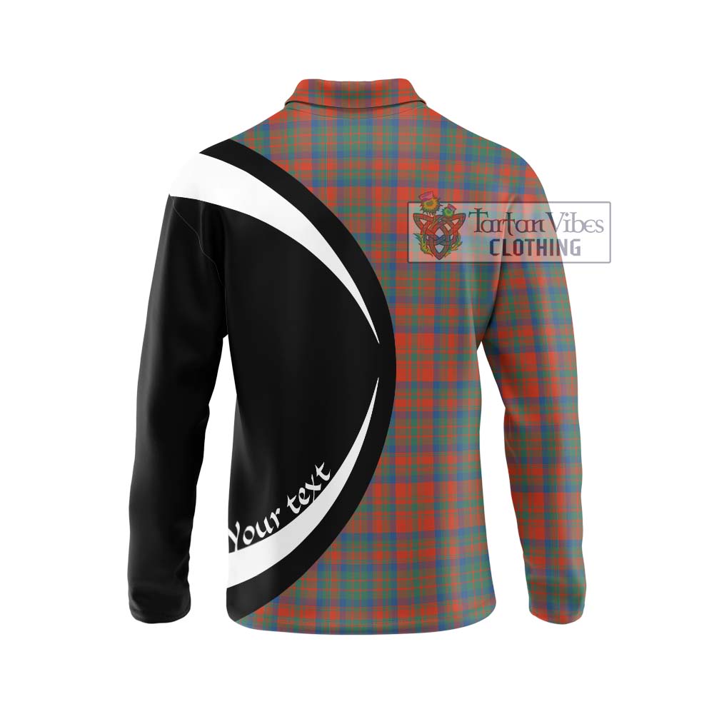 Matheson Ancient Tartan Long Sleeve Polo Shirt with Family Crest Circle Style - Tartan Vibes Clothing