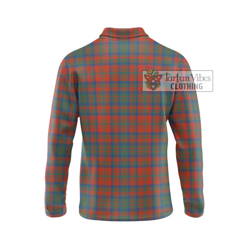 Matheson Ancient Tartan Long Sleeve Polo Shirt with Family Crest DNA In Me Style - Tartanvibesclothing Shop