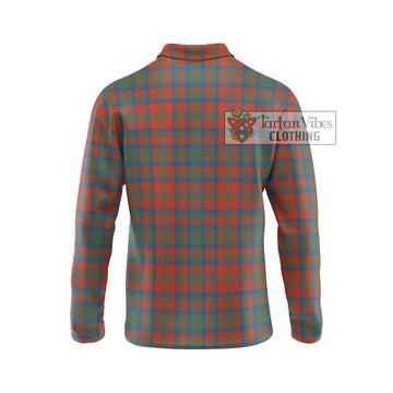 Matheson Ancient Tartan Long Sleeve Polo Shirt with Family Crest DNA In Me Style