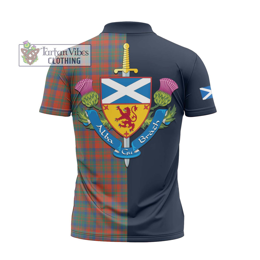 Tartan Vibes Clothing Matheson Ancient Tartan Zipper Polo Shirt with Scottish Lion Royal Arm Half Style