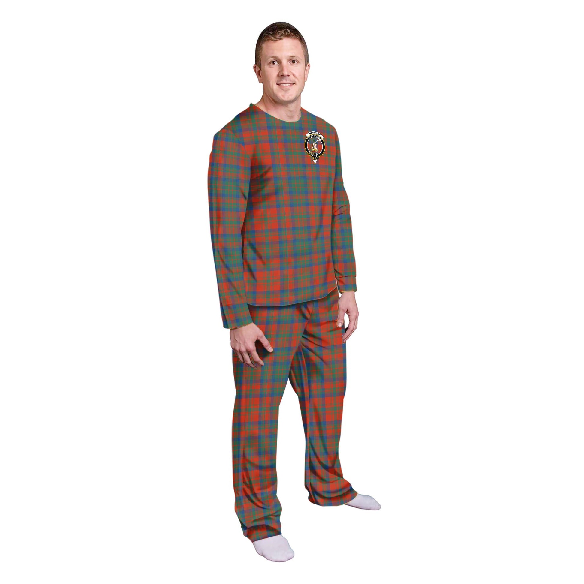 Matheson Ancient Tartan Pajamas Family Set with Family Crest - Tartanvibesclothing