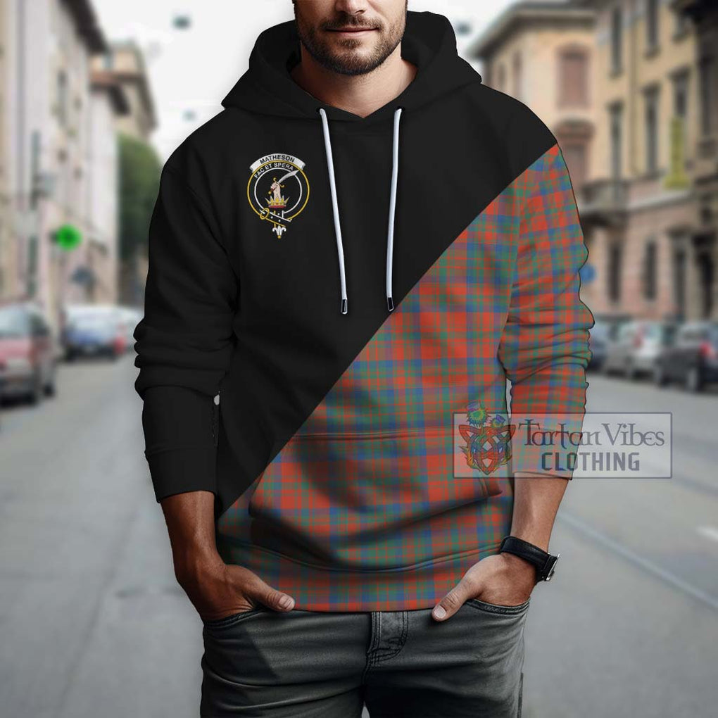 Matheson Ancient Tartan Hoodie with Family Crest and Military Logo Style - Tartanvibesclothing Shop