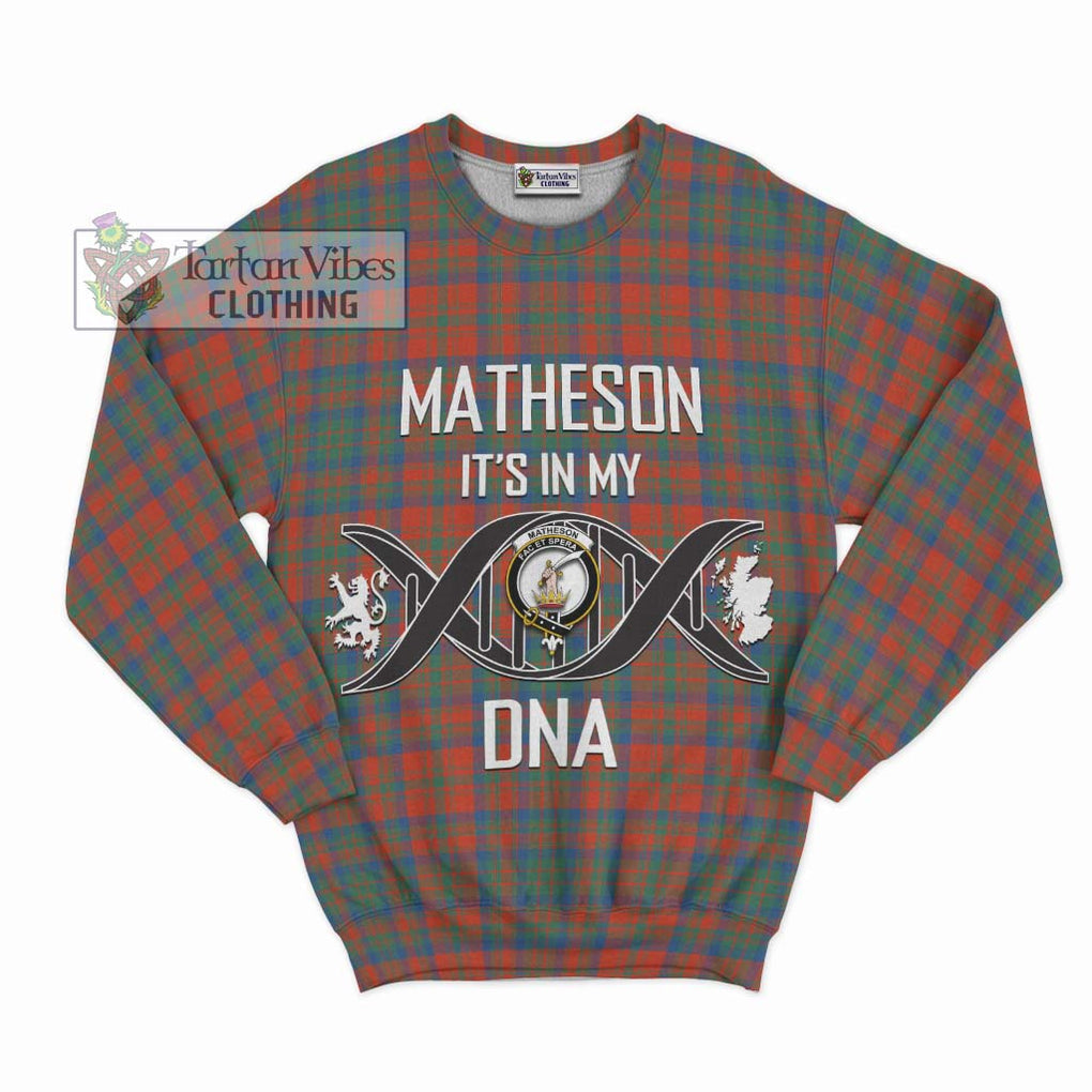 Matheson Ancient Tartan Sweatshirt with Family Crest DNA In Me Style - Tartanvibesclothing Shop