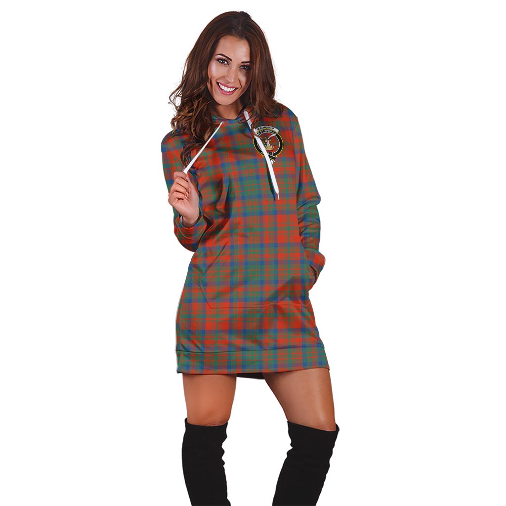 Matheson Ancient Tartan Hoodie Dress with Family Crest - Tartan Vibes Clothing