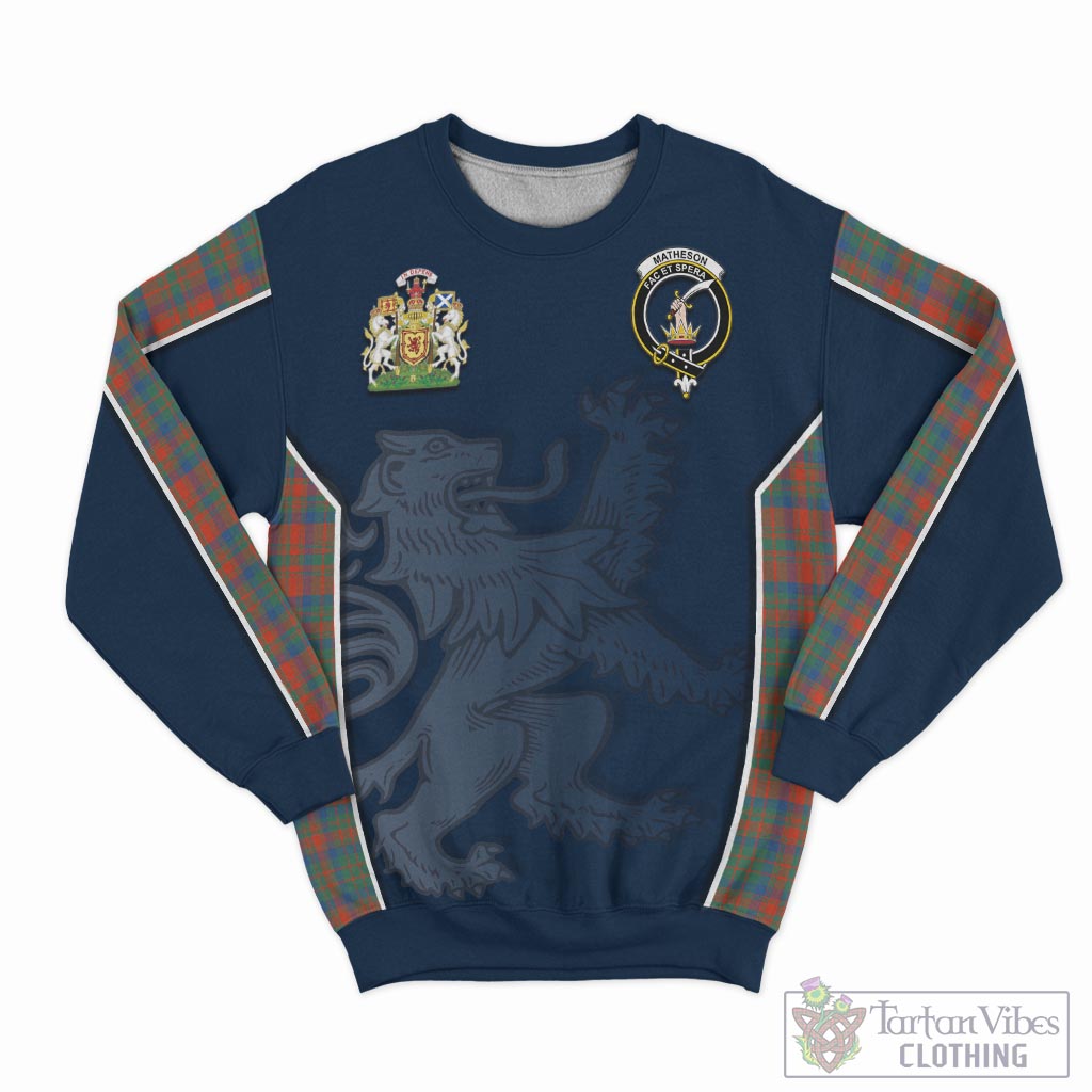 Tartan Vibes Clothing Matheson Ancient Tartan Sweater with Family Crest and Lion Rampant Vibes Sport Style