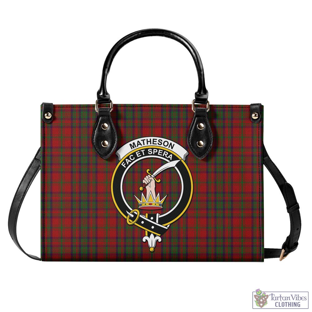 Tartan Vibes Clothing Matheson Dress Tartan Luxury Leather Handbags with Family Crest