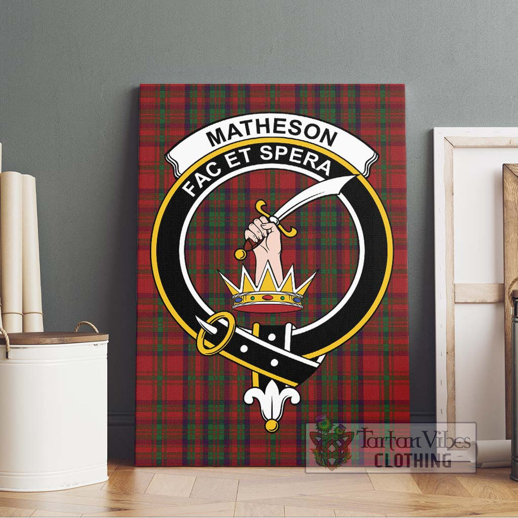 Matheson Dress Tartan Canvas Print Wall Art with Family Crest Without Frame - Tartan Vibes Clothing