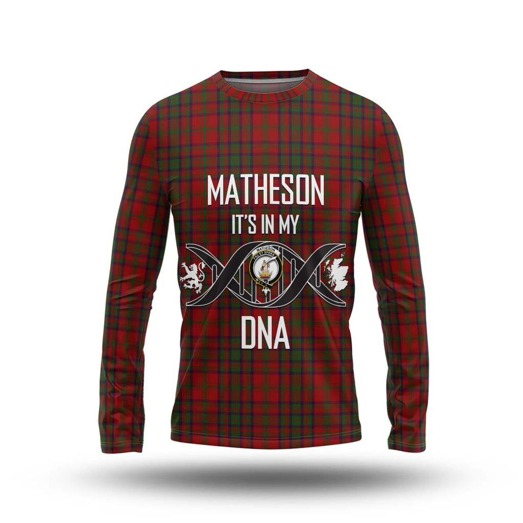 Matheson Dress Tartan Long Sleeve T-Shirt with Family Crest DNA In Me Style Unisex - Tartanvibesclothing Shop