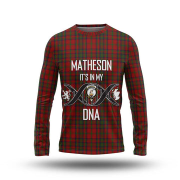 Matheson Dress Tartan Long Sleeve T-Shirt with Family Crest DNA In Me Style