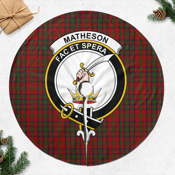 Matheson Dress Tartan Christmas Tree Skirt with Family Crest