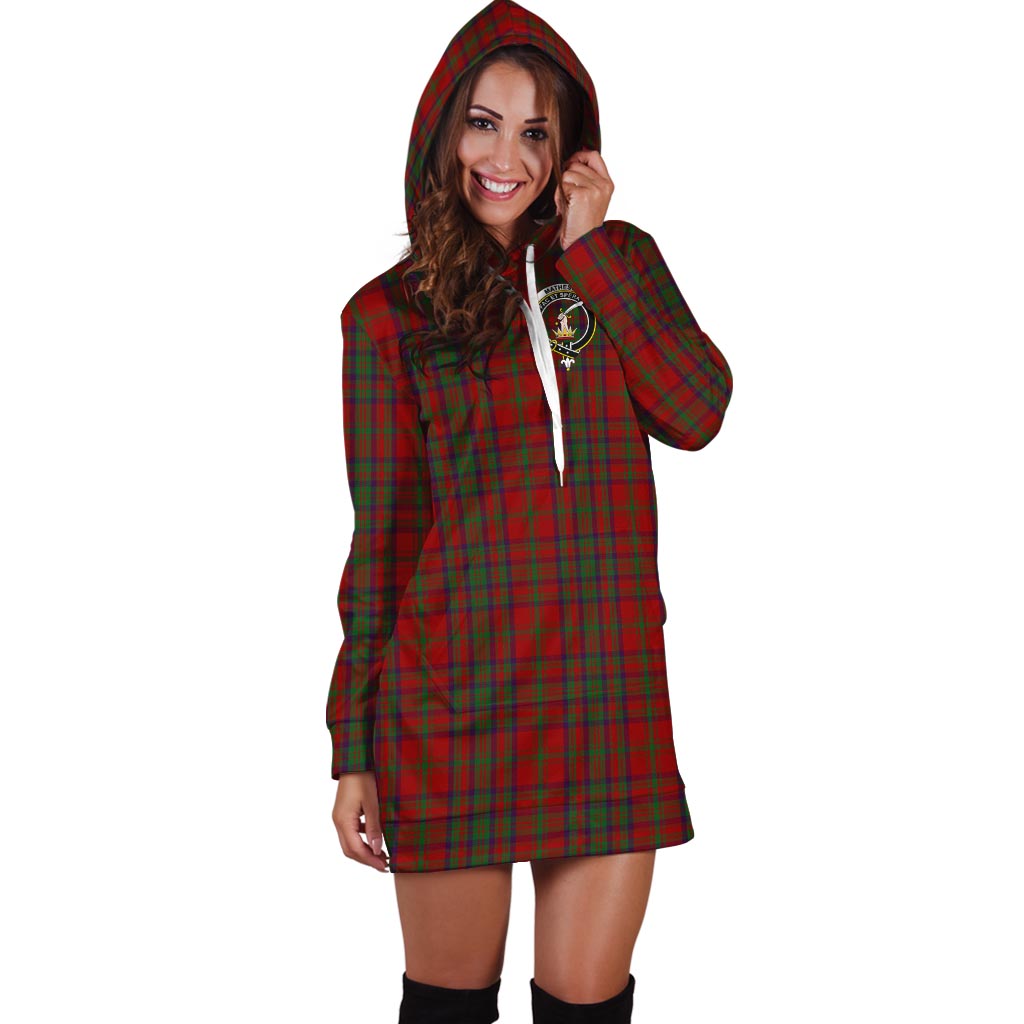 Matheson Dress Tartan Hoodie Dress with Family Crest - Tartan Vibes Clothing