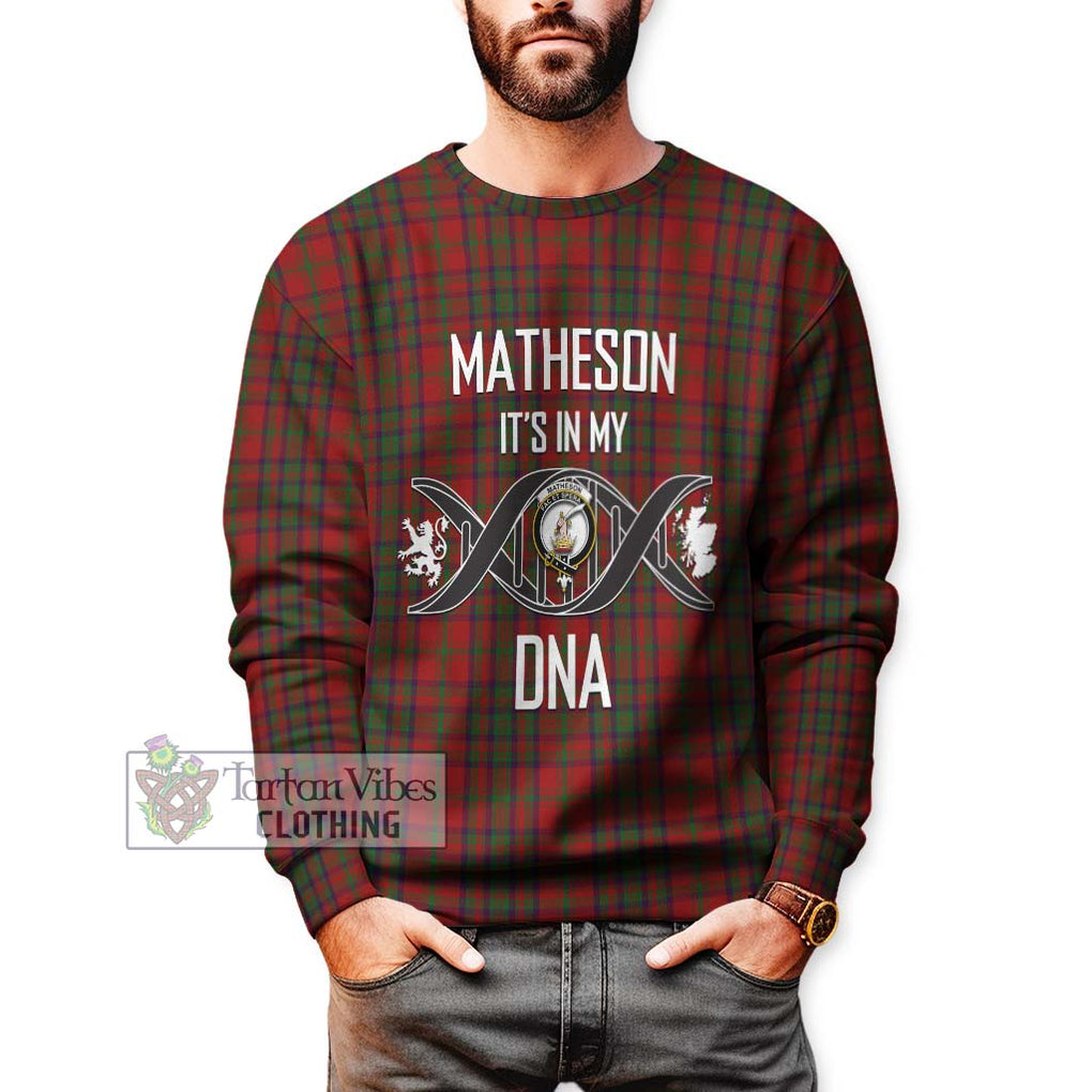 Matheson Dress Tartan Sweatshirt with Family Crest DNA In Me Style Unisex - Tartanvibesclothing Shop