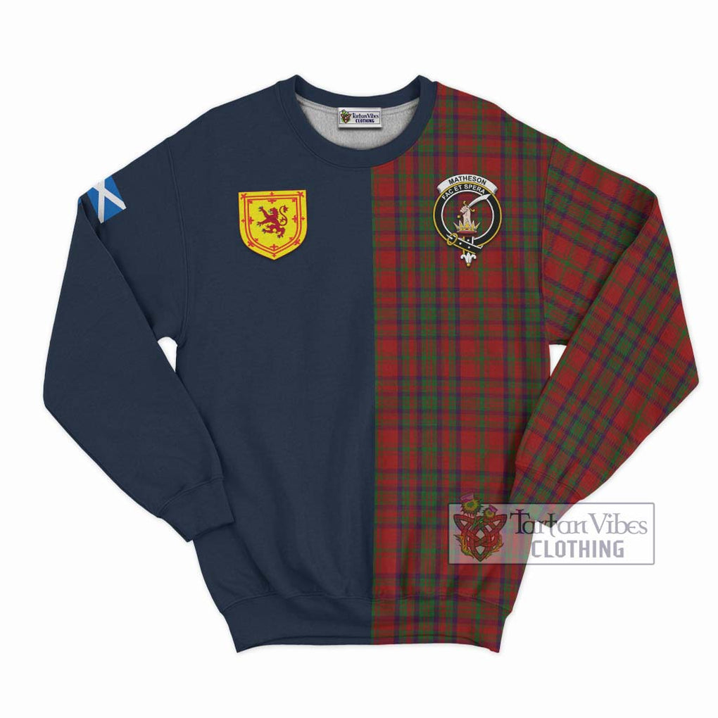 Tartan Vibes Clothing Matheson Dress Tartan Sweatshirt with Scottish Lion Royal Arm Half Style