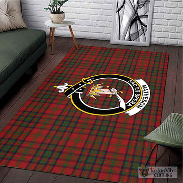 Matheson Dress Tartan Area Rug with Family Crest