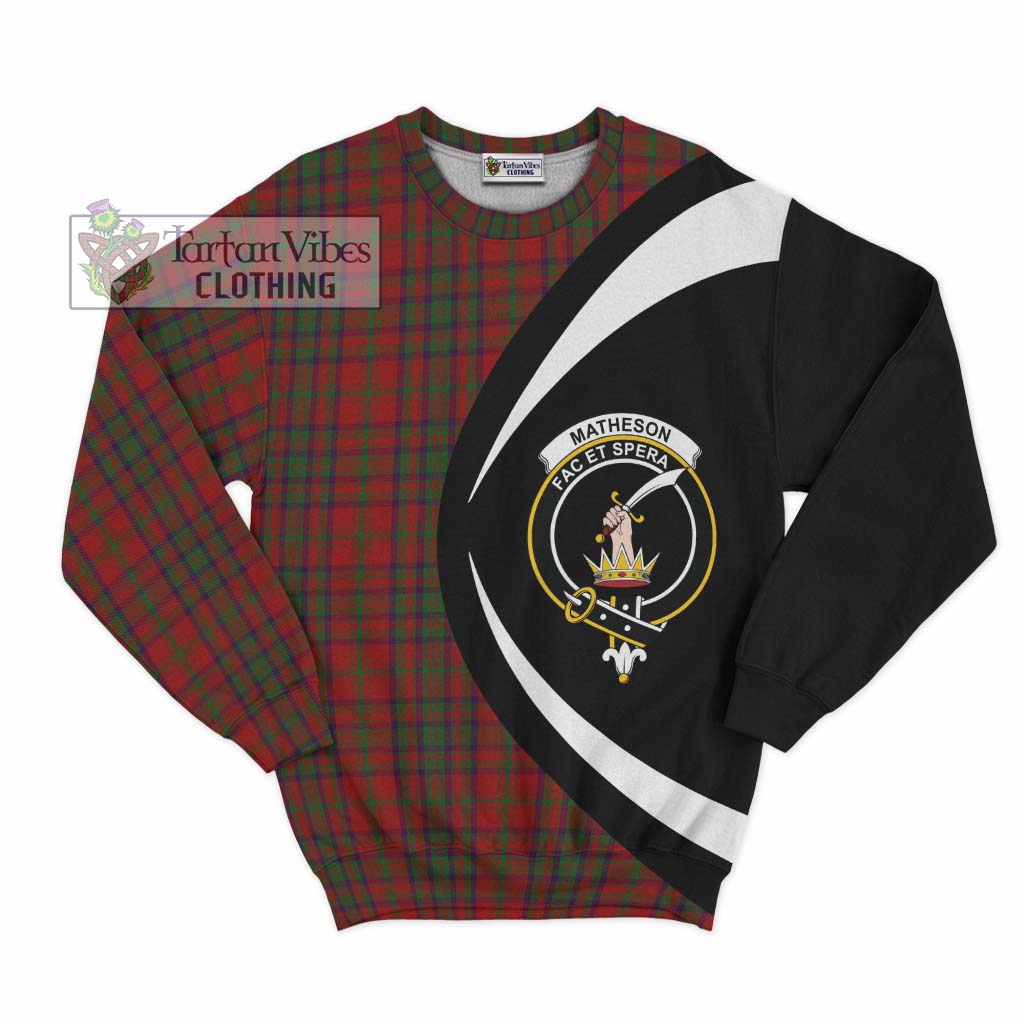 Matheson Dress Tartan Sweatshirt with Family Crest Circle Style Unisex - Tartan Vibes Clothing