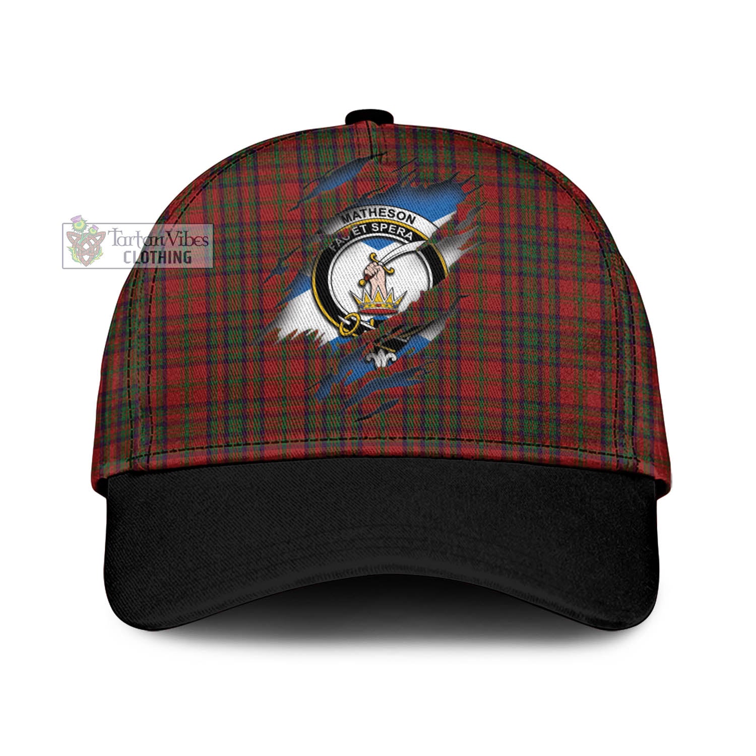 Tartan Vibes Clothing Matheson Dress Tartan Classic Cap with Family Crest In Me Style