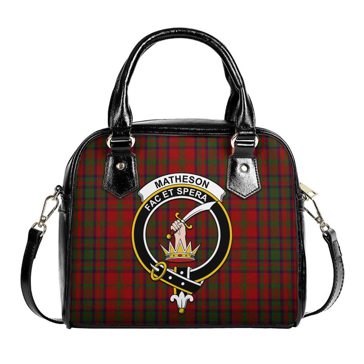 Matheson Dress Tartan Shoulder Handbags with Family Crest One Size 6*25*22 cm - Tartanvibesclothing