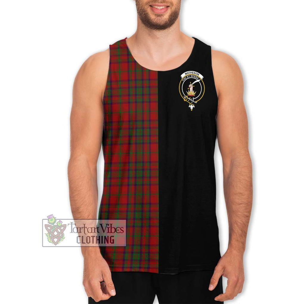 Matheson Dress Tartan Men's Tank Top with Family Crest and Half Of Me Style Men - Tartanvibesclothing Shop