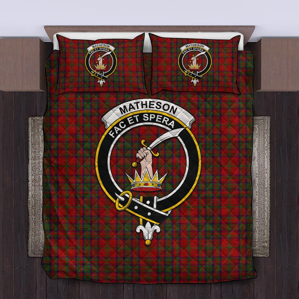 Matheson Dress Tartan Quilt Bed Set with Family Crest Twin - Tartan Vibes Clothing