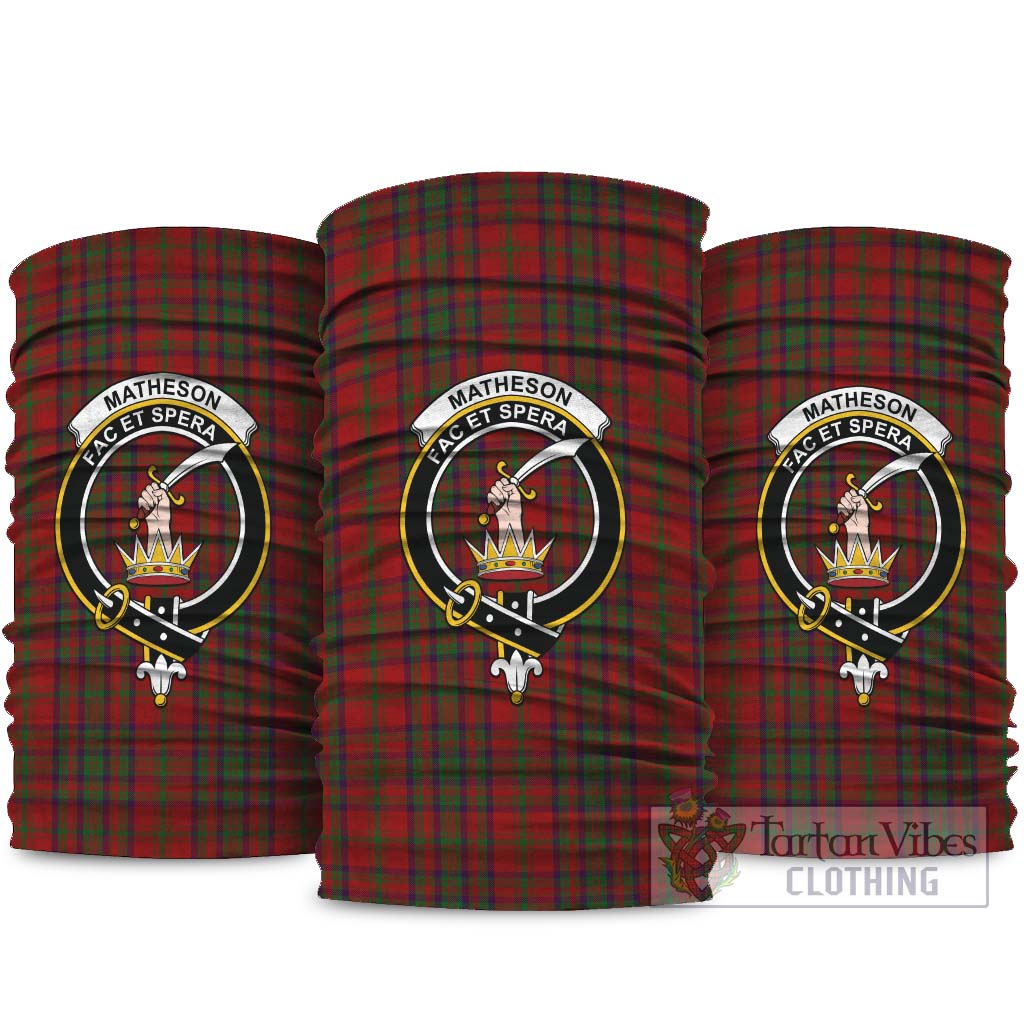 Matheson Dress Tartan Neck Gaiters, Tartan Bandanas, Tartan Head Band with Family Crest